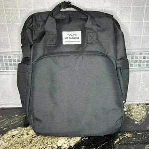 Convertible Lightweight Diaper Bag w/ Built In Portable Crip Bed Backpack Black